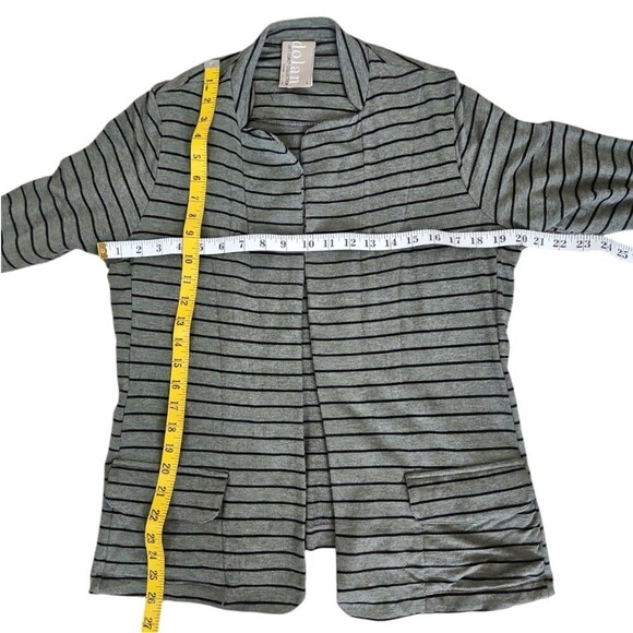 Anthropologie Striped Open-Front Knit Cardigan Blazer Lightweight Layering L - Picture 11 of 11